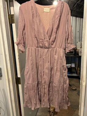 Dusty Rose Wrap-Style Women's Dress
